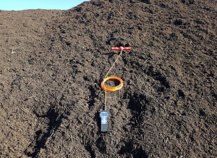 measuring system CM38 in a windrow compost